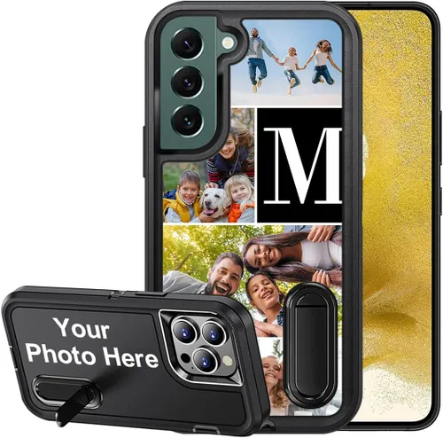 Vista 24 de Funda de teléfono personalizada para Samsung Galaxy S22 5G, funda con soporte incorporado/función atril, cubierta de protección resistente a
