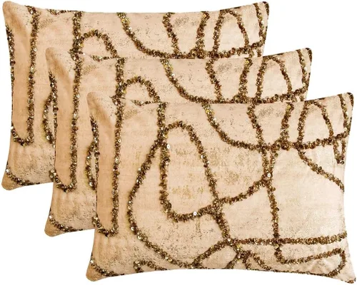 Vista 124 de The HomeCentric Fundas de almohada lumbares doradas de 12 x 14 pulgadas (11.8 x 13.8 in), de piel sintética, con diseño de animales, estilo moderno
