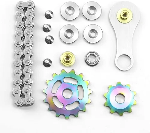 Vista 3 de FREELOVE Sprockets - Juguetes para ansiedad para adultos y niños, engranajes de bicicleta de metal, bloque de acoplamiento, cubo cinético EDC, cubo