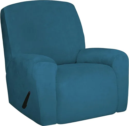 Vista 16 de Easy-Going Sofá biplaza reclinable de terciopelo con funda de consola central, fundas elásticas para sofá reclinable de 8 piezas, funda de sofá