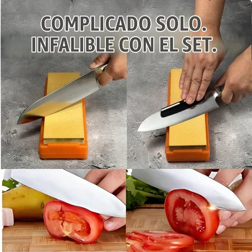 Vista 3 de Shapton, hoja K0702 para afilar cuchillos naranja y guía angular, grano 1000, #1000, mediano