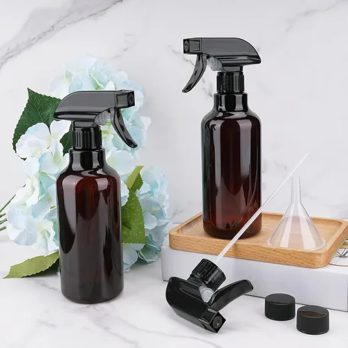 Vista 2 de Botellas de spray de plástico Hethyo Botellas de spray vacías 16.9oz/500ml Paquete de 2 botellas de pulverización resistentes Botella de agua