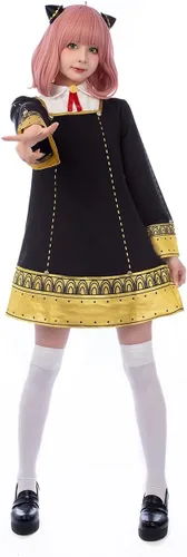 Vista 2 de Cosfun Disfraz de anime Spy X Family Anya para cosplay uniforme para Halloween C02879