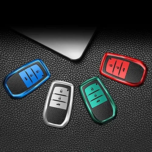 Vista 2 de TPU Car Key Case Holder Cover, for Toyota Fortuner Land Cruiser Hilux Camry Coralla Crown RAV4 Highland Riez Prado Innova