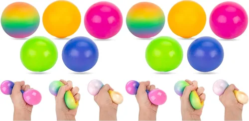 Vista 9 de LovesTown 5 piezas de bolas de estrés para adultos, juguetes de apretar para niños, bolas sensoriales de juguetes de alivio del estrés, regalos