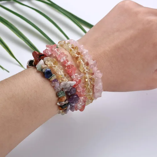 Vista 5 de Ubjuliwa 15 pulseras de chakras de piedras preciosas naturales para mujeres, pulseras de cristal curativo para mujeres y hombres, pulsera elástica