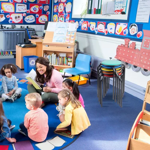 Vista 7 de Pearington Taburete acolchado multiusos para aula y hogar para niños, multicolor
