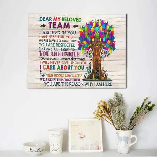 Vista 5 de Arte de pared inspirador para la oficina, impresiones en lienzo, citas motivacionales, póster artístico en esta oficina, We Are A Team, decoración