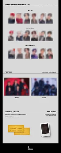 Vista 6 de Kakao M Wei - Identity : Challenge [Challenge ver.] (2nd Mini álbum) [Pre-Order] CD+Photobook+Póster plegado+Otros con seguimiento, pegatinas