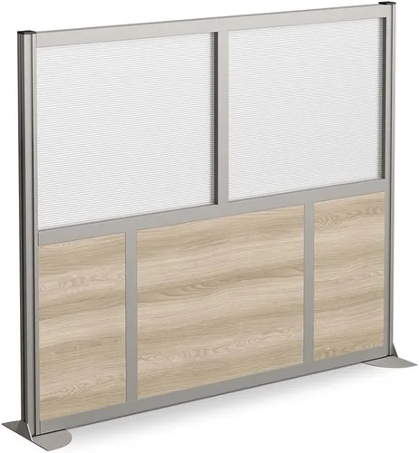 Vista 6 de NBF - Divisor de pared de panel de privacidad para cubículo, separador de habitación moderno, panel divisor de habitación portátil de pie sin Nogal