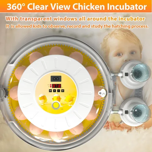 Vista 6 de Incubadoras de huevos para incubar huevos con girador automático de huevos, 8 incubadoras para huevos de gallina con vela de huevos para pollo