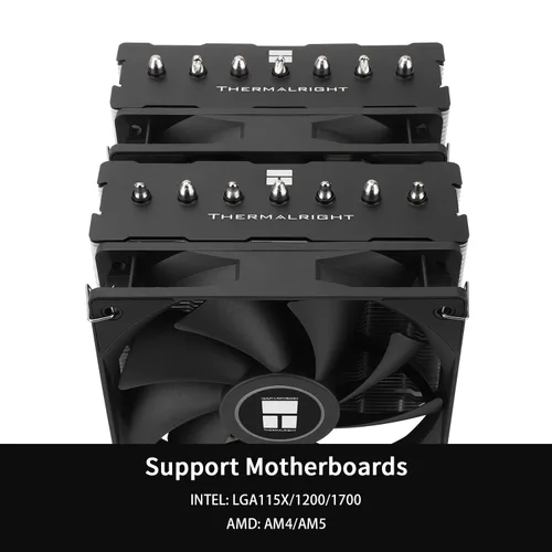 Vista 3 de Thermalright PS120SE Enfriador de aire para CPU, enfriador de CPU con 7 tubos de calor, ventilador dual TL-C12B V2 PWM, tecnología AGHP 4.0