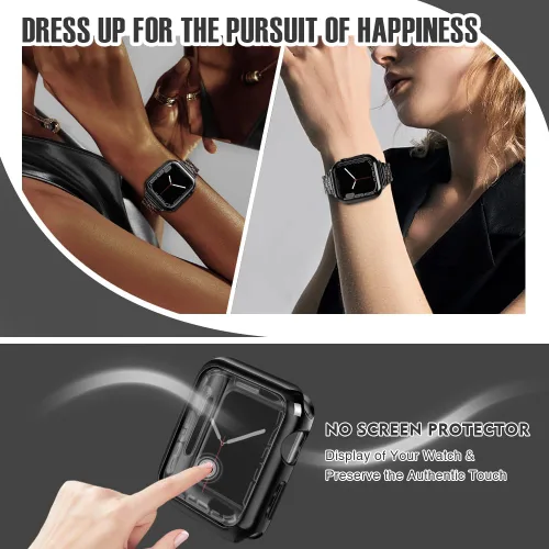 Vista 3 de top4cus - Funda ecológica protectora, de TPU suave y flexible, compatible con iWatch Series 5, Series 4, Series 3, Series 2 y Series 1 Negro