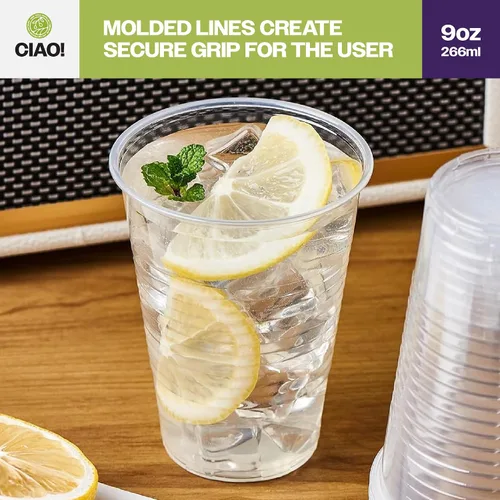 Vista 7 de CIAO! Vaso desechable acanalado de polipropileno de 9 oz (caja de 1,000)