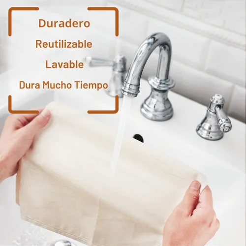 Vista 6 de 3 bolsas de leche de nuez de 12 x 12 pulgadas, 100% algodón sin blanquear, colador de alimentos reutilizable para colar leche de almendra/avena