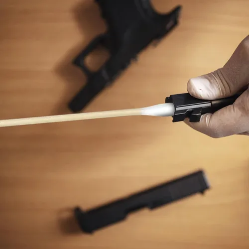 Vista 6 de Eyxformula 200 hisopos de algodón de 6 pulgadas de largo con palos de bambú, 100 puntas redondas y 100 puntas de precisión para limpiar armas
