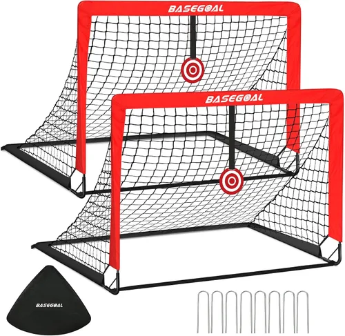 Vista 8 de BaseGoal Soccer Goals for Backyard Set of 2, 4x3ft, Mini Soccer Net