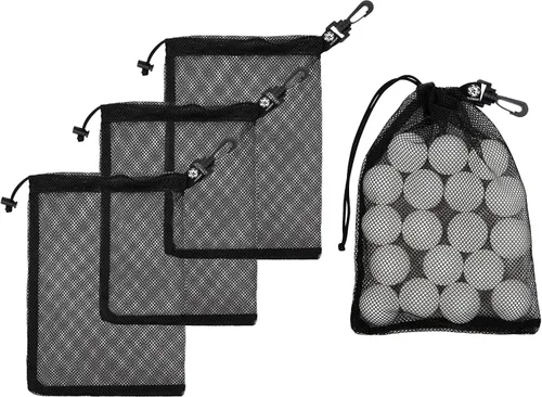 Vista 13 de PALTERWEAR Bolsa de malla con cordón y clips de mosquetón, juego de 4, Negro