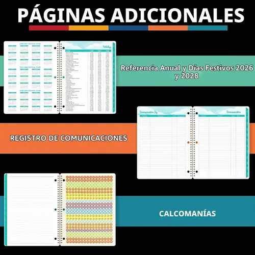 Vista 5 de Planificador escolar mensual y semanal 2026-2027 para estudiantes 2026-2027 Negro