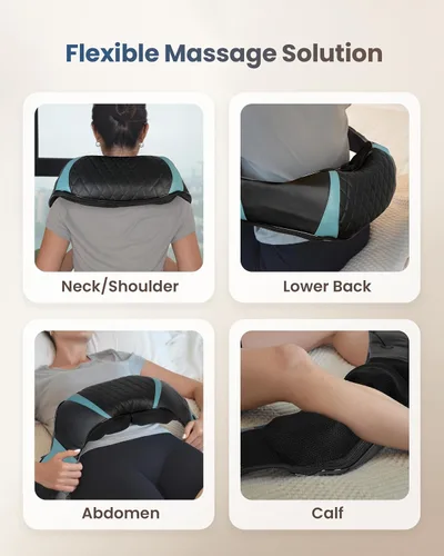Vista 7 de COMFIER Masajeador de cuello inalámbrico con calor, masajeador de espalda para aliviar el dolor de tejido profundo, masaje Shiatsu 3D de cuello