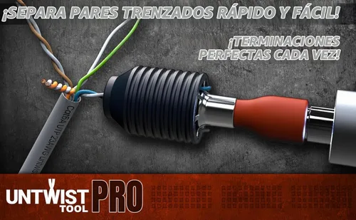 Vista 6 de La herramienta Untwist PRO-COMBO separa rápidamente CAT5e, CAT6, CAT6A y CAT7 (USB-C)