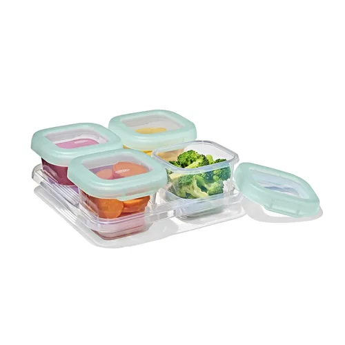 Vista 8 de OXO Tot Baby Blocks - Contenedores de almacenamiento para congelador (2 onzas), ópalo