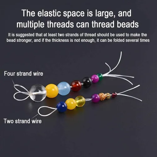 Vista 5 de Generic Cordón elástico para cuentas, 0.039 in, rosa, para pulseras y collares, fabricación de joyas de bricolaje