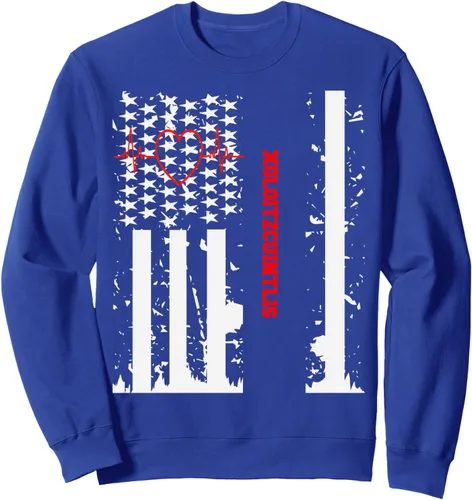 Vista 4 de Perro De Presa Canario Dog Graphic with Vintage USA Flag Sweatshirt