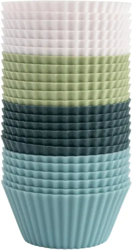 Vista 10 de The Silicone Kitchen JUMBO - Vaso reutilizable de silicona para hornear, no tóxico, sin BPA, apto para lavavajillas, Jumbo, paquete de 12, blanco