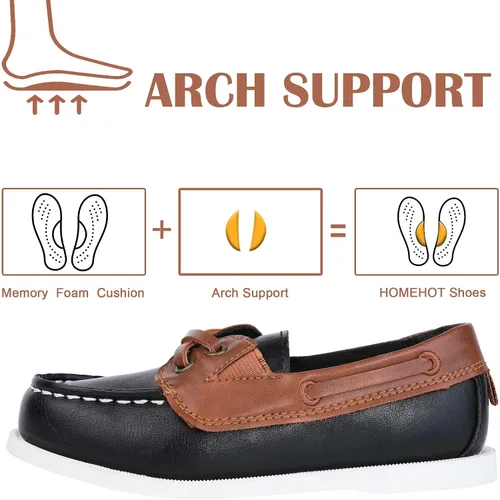 Vista 4 de HOMEHOT Zapatos de vestir para niños, zapatos casuales para la escuela, mocasines para niños (bebéniño pequeñoniño grande)
