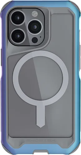 Vista 170 de Ghostek ATOMIC - Funda delgada para Galaxy S21 con parachoques de metal de aluminio y diseño trasero transparente, protección resistente que absorbe