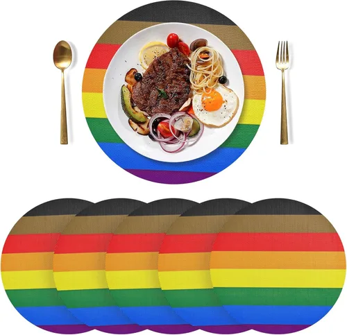Vista 24 de Aruba Flag Round Table Placemats 15 Inch, Seasonal Table Mats Modern Place Mats for Dining, Kitchen, Parties, Camping