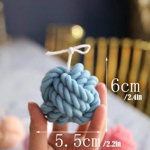 Vista 2 de Molde de silicona para vela en forma de bola de lana TOPYS - Molde 3D de cera de soja para jabón hecho a mano, diseño de bola de hilo, adornos