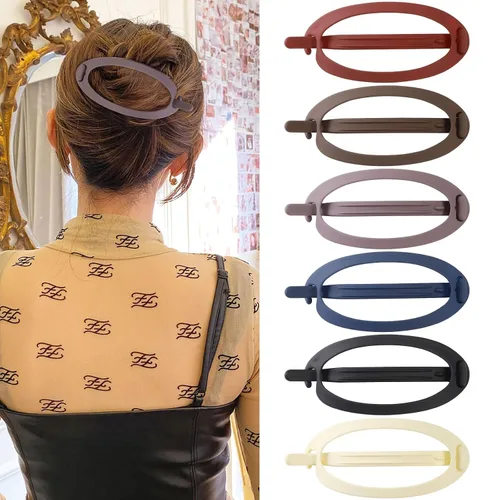 Vista 21 de Pinzas de pelo planas French Concord - 6 piezas, pinzas de pelo curvas sin deslizamiento, pinzas de agarre para volumen, pinzas de pelo para mujeres