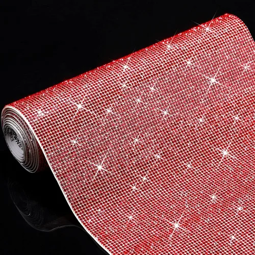 Vista 8 de Outus 60750 Piezas Lámina de Pedrería Brillante 59 x 7.87 Pulgadas Pegatina de Pedrería Autoadhesiva de Cristal Brillante con Diamantes de Imitación
