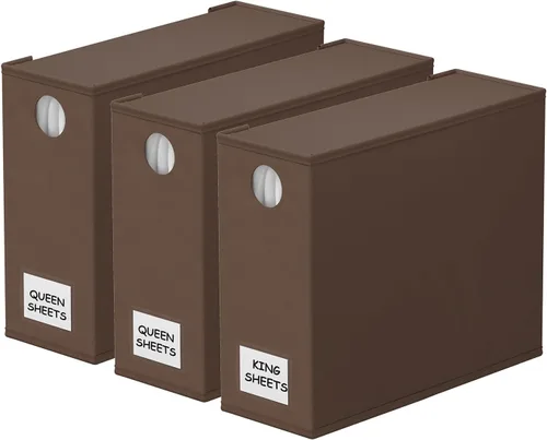 Vista 27 de SpaceAid Paquete de 3 Organizadores de Sábanas y Almacenamiento, Organizador de Armario de Ropa de Cama Plegable, Guardador de Juegos de Sábanas