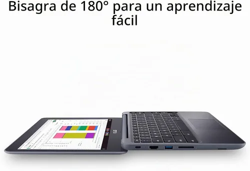 Vista 6 de ASUS Chromebook C203XA portátil resistente y resistente a derrames, 11.6" HD, 180 grados, procesador MediaTek Quad-Core, 4GB RAM, 32GB eMMC