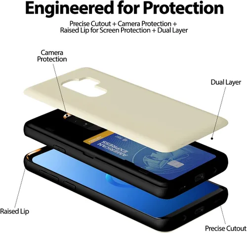 Vista 233 de GOOSPERY Parachoques magnético para puerta compatible con Galaxy S9 Plus, tarjetero tipo billetera con cierre automático por iman, funda protectora