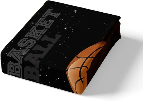 Vista 5 de Manfei Juego de sábanas de baloncesto para niños, tamaño individual, juego de ropa de cama temática deportiva para decoración de habitación de niños