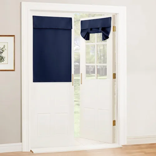 Vista 100 de RYB HOME 2 paneles 100% opacos para puerta de aula, 8 pulgadas de ancho x 36 pulgadas de largo, color beige biscotti, sin taladro, para ventana