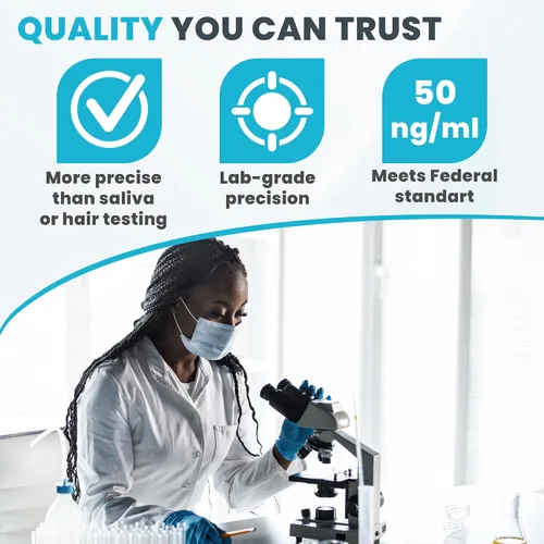 Vista 7 de Exploro Kit de Prueba de Drogas de Marihuana Altamente Sensible, Prueba de Drogas THC en Orina para Marihuana/Hierba, Prueba de Drogas Casera Fácil