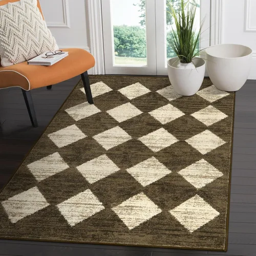 Vista 20 de Lahome - Tapete con diseño de entramado marroquí, a cuadros, pequeño, suave y antideslizante, moderno, resistente a las manchas, para puerta Negro