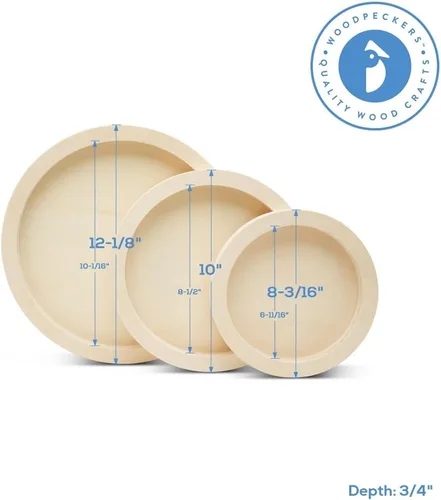 Vista 4 de Panel circular de madera de 8-3/16 pulgadas de diámetro, paquete de 1 tablero de lienzo redondo, bandejas de madera sin terminar para manualidades