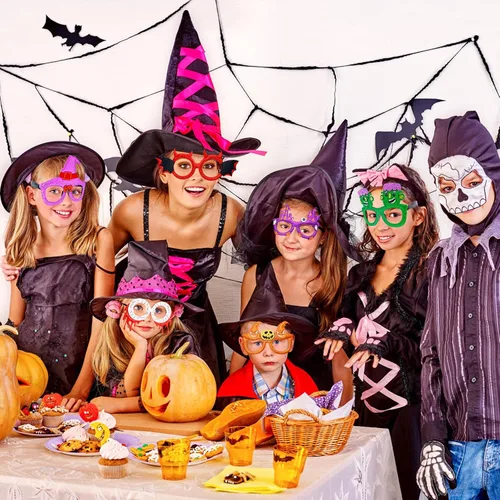 Vista 7 de Max Fun 36 gafas de Halloween con purpurina para fiesta de Halloween, regalos de fiesta de Halloween, anteojos para niños y adultos, decoración