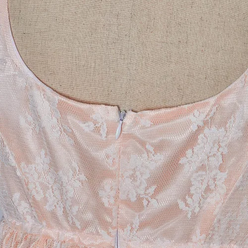 Vista 6 de Edwina - Vestido de disfraz para mujer, vestido vintage de regencia, vestido de baile victoriano, vestido de encaje rosa de cintura alta