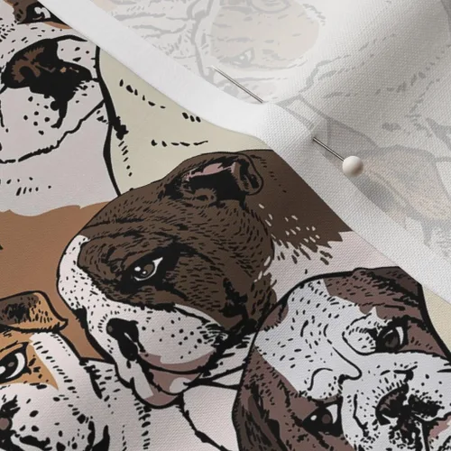 Vista 5 de Spoonflower Tela – Bulldog Inglés Bulldogs Patrón Cachorro Animal Impreso en Petal Signature Tela de Algodón Fat Quarter – Costura Acolchado Ropa