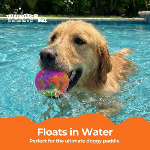 Vista 7 de WACKYwalk'r WUNDERball Juguete de Buscar Duradero para Perros – Pelota de Goma Natural Indestructible, Más Segura que las Pelotas de Tenis, Flota