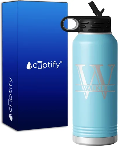 Vista 23 de Vaso personalizado de regalo de cumpleaños para mujeres y hombres, con monograma de escritura dividida, inicial y nombre grabado en negro, taza