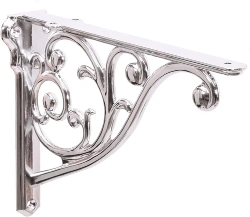 Vista 14 de Soportes de estante de 4 pulgadas, paquete de 4 soportes de pared de latón antiguo de alta resistencia, estantes decorativos de cocina victoriana
