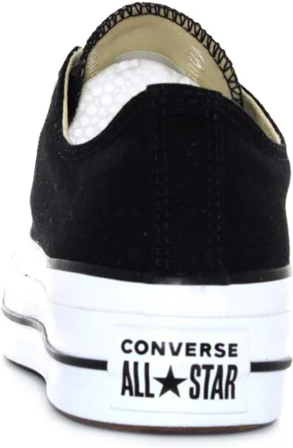 Vista 6 de Converse Chuck Taylor All Star Low Top (versión internacional), tenis deportivos para mujer de EE. UU, Elevador de lonaNegroBlancoBlanco